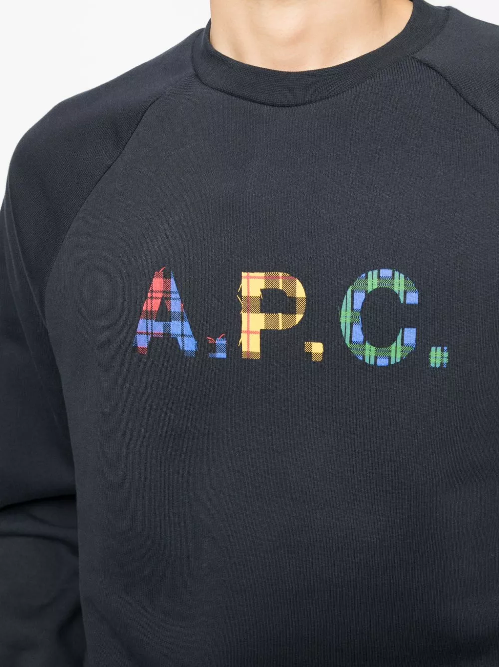 Cheap A.P.C. Shaun tartan-logo sweatshirt Men 0113