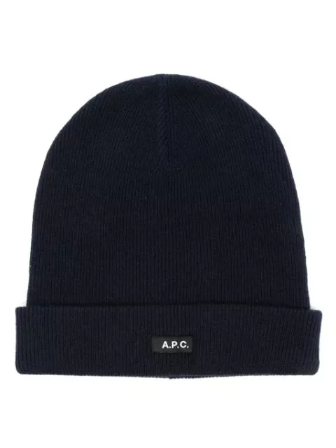 A.P.C. logo-tag wool beanies Women 0116