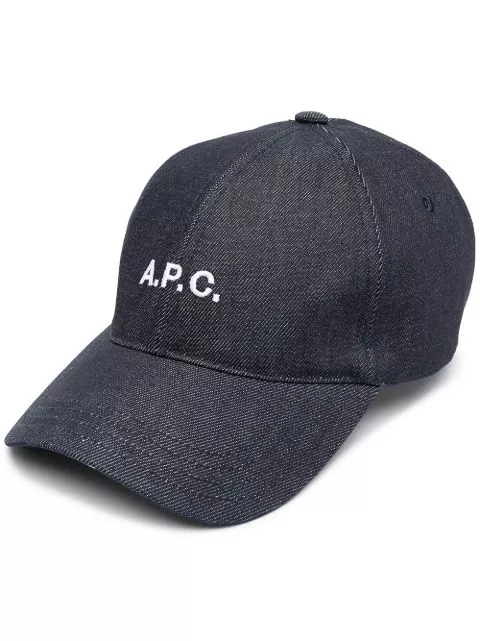 A.P.C. logo-print denim cap Women 0116