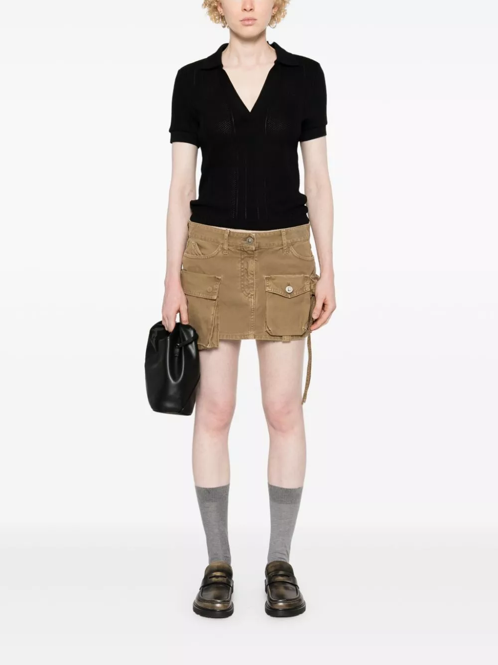 Affordable A.P.C. pointelle-knit cotton polo top Women 0113