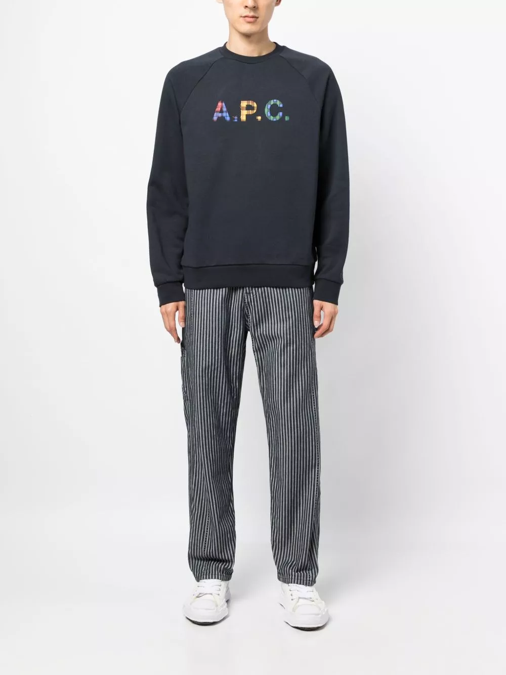 Cheap A.P.C. Shaun tartan-logo sweatshirt Men 0113