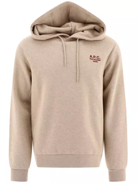 A.P.C. logo-embroidered jersey hoodie Men 0113