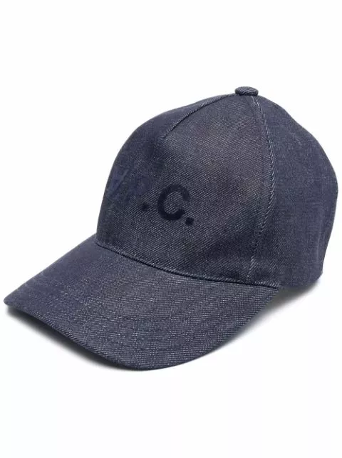 A.P.C. logo-print denim cap Women 0116