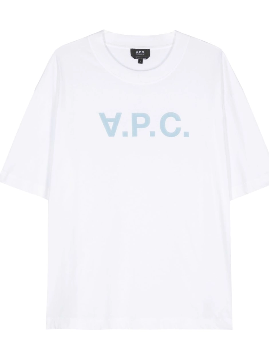 Cheap A.P.C. flocked-logo cotton Women T-shirt 0308