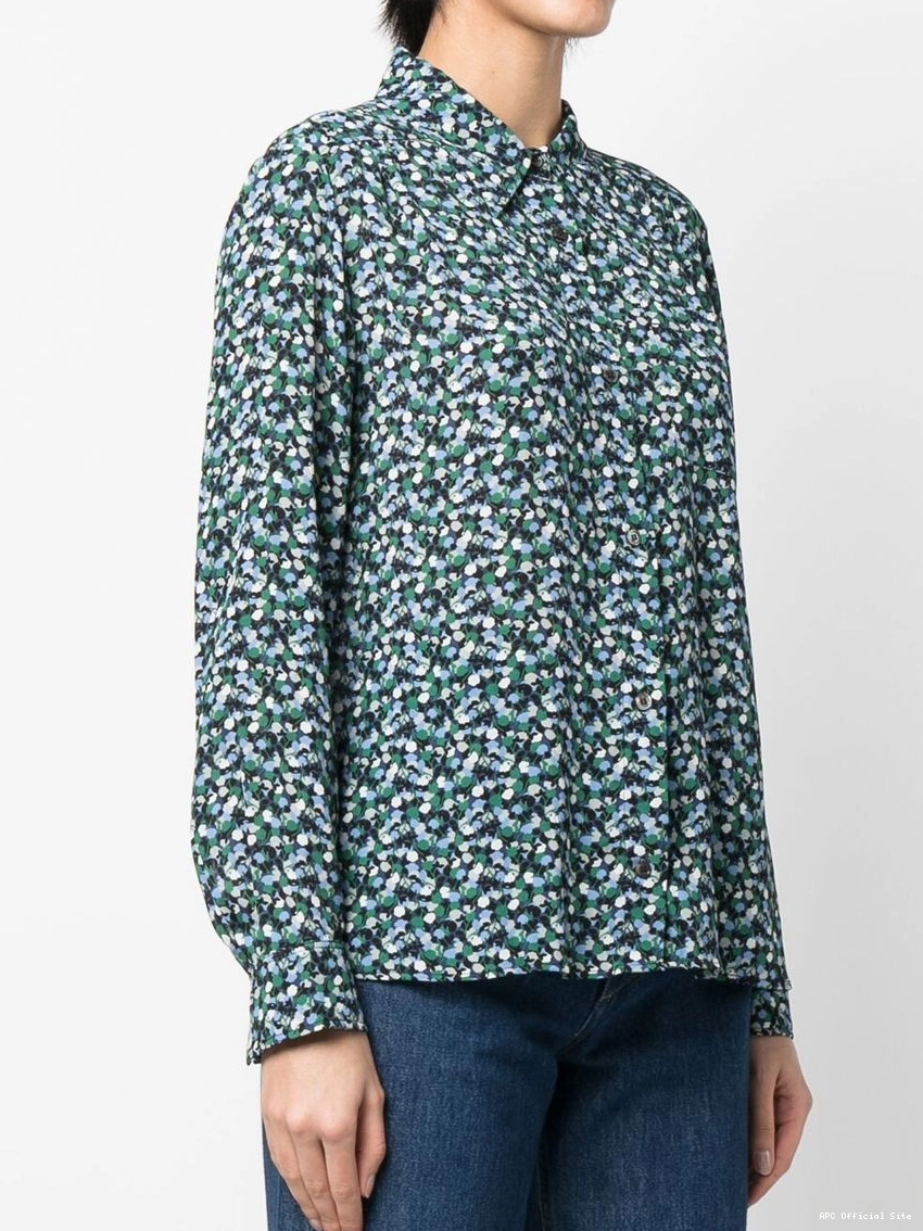 Affordable long-sleeve motif-print blouse Women A.P.C. 0315